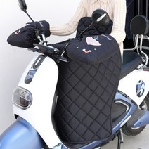 Makone 전기차 바람막이 오토바이 무릎 담요 장갑 전기 자전거 스쿠터 방한 방풍 보온 배달 겨울 커버 바람막이 워머 겨울분체 두툼한 기모 방수 봄가을 선바이저 바이크 덮개 겨울, 블랙-대입우산(누빔)분체