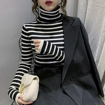 파르떼 스트라이프 단가라 목폴라 니트 3종