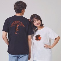 키밍 원시인 그래픽 캐쥬얼 반팔티