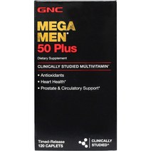 GNC MEGAMEN 지엔씨 메가맨 50플러스 종합비타민, 1개, 120 카운트(1개 팩)