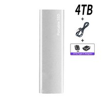 샤오미 휴대용 외장형 하드 SSD USB C 고속 디스크 1TB 2TB 4TB 16TB, [27] Silver 4TB