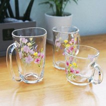 일본완제품 아델리아 유리컵 3P세트 3사이즈 _ 30690EA, 핑크플라워_대, 본상품선택