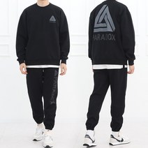 남자 봄 가을 맨투맨 트레이닝 세트 빅사이즈 3XL 츄리닝 프린팅 조거 셋업 운동복