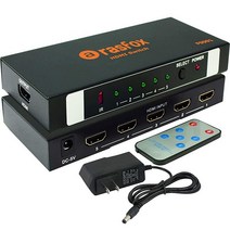 Rasfox FS501 파워 5 포트 HDMI 스위치 셀렉터 분배기 IR 리모콘; 1080P 풀 HD 3D; In 1 Out; 장치를 HDTV에 연결, 4K -FS501