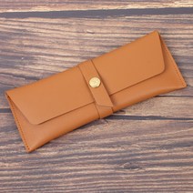 헤링본 핸드메이드 천연소가죽 연필심 커버 무료증정 필통제작 가죽 필통 만들기 파우치 펜슬파우치 펜슬케이스 학생필통 가방 성인필통 대학생필통 펜케이스 이니셜각인, 엘 버튼 오랜지