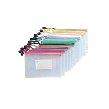 AUSTARK 플라스틱 메시 지퍼 파우치 라벨 포켓이 있는 파일 백 12개 게임 보드 보관 가방 사무실 학교 가정 여행 화장품용 방수 문서 (A4 사이즈 34 x 23.9cm(13, A6 Size 6.3x4.7in