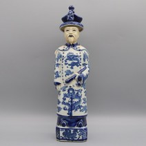 청나라 황제 3 세대. 도자기 조각상. 집 장식, 02 emperor 2