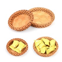 라탄접시 라탄원형바구니 미니라탄바구니, 소