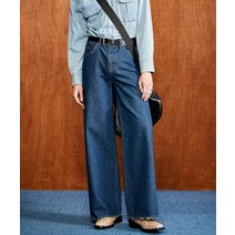 LMOOD 톰보이 와이드 데님 팬츠 그린 인디고 Tomboy Wide Denim Green Indigo