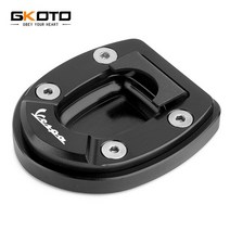 오토바이 액세서리 cnc kickstand 발 사이드 스탠드 확대 확장 패드 지원 플레이트 vespa gts300 gtv 300 hpe 2019-2022, 검은색