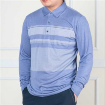 간절기 봄 중년 남성 인견 고급 긴팔 카라 티셔츠