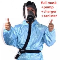 전면형 방독면 방독마스크 공기 공급 유형 페인팅 인공 호흡기 용 화학, 세트 c