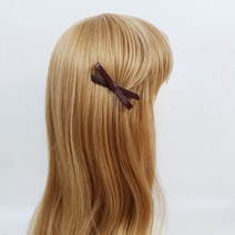리얼 가죽 큐트 리본 7 cm 헤어 집게핀
