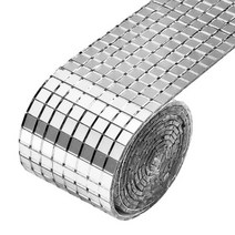 모자이크 diy 십자수 공예 다이아몬드 타일 장식 수제 선물 용품 스티커 재료 자체 접착 유리 미니 광장 거울 욕실 거울 홈 데칼, 은