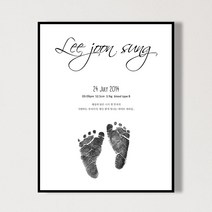 크리미베이비 아기발도장액자 심플형, 우드액자