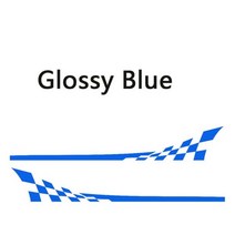 포르쉐 911 997 991 992 gt3 rs 터보 카레라 4s 레이싱 플래그 스타일 도어 사이드 스트라이프 스티커 데칼 diy 2 pcs, 글로시 블루