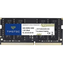 Timetec 32GB DDR4 3200MHz PC4-25600 Non-ECC Unbuffe레드 1.2V CL22 2Rx8 Dual Rank 260 Pin SODIMM 컴패터블 w