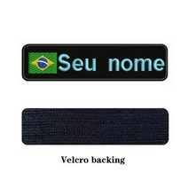 10x2.5cm 자수 사용자 정의 이름 텍스트 패치 줄무늬 배지 철 또는 벨크로 패치, 라이트 블루 벨크로