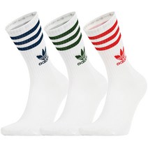 아디다스 3색 TREFOIL LOGO 미드컷 패션양말 스포츠양말 3팩, 상세설명참조, L