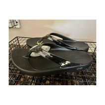 우포스 슬리퍼 쪼리 NEW OOFOS 여성 Oolala Luxe Comfort Sandal Flip-Flops Thongs Black NWT