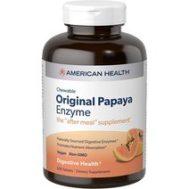 American Health Original Papaya Digestive Enzyme Chewabl 아메리칸 헬스 오리지널 파파야 다이제스티브 효소 츄어블 600타블렛, 1개