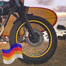 오토바이 자동차 휠스티커 림테이프 휠테이프 10인치 부터 19인치까지, 15인치, 흰색