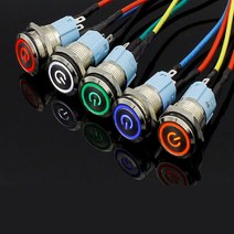 전원버튼 3V LED 푸시 버튼 스위치 버튼소켓 차량, 전원버튼5V화이트BL05744