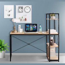 스터디 테이블 4단 사이드선반 컴퓨터책상 1인가구 아이방 스타일링 학생용, 컴퓨터책상120 화이트