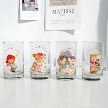 [바보사랑] 모애 레트로감성 홈카페 디자인 유리컵 러브빈티지 245ml, 선택:러브빈티지D