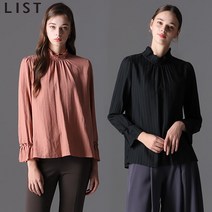 리스트 우아한 프릴 포인트 로맨틱 블라우스