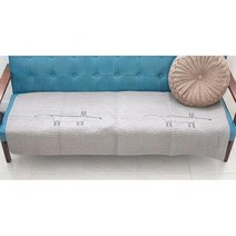 독특한 여우 그림 부드러운 쇼파 패드 소파매트, 선택사항_4인/여우자수 블랙, 상세페이지 참조