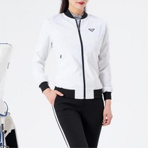 패션 필드룩 여자 골프 기능성 블루종 화이트 점퍼 연습장