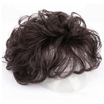 중년 여성 숏펌 정수리 부분가발 (다크브라운) 헤어 헤어피스 탈부착