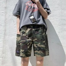 셀러허브(잡화) 남성 고무줄 카모플라쥬 주머니 옆면 빅 반바지