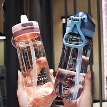 트라이탄 요가 헬스 등산 스포츠물병 빨대 여행하다 여름 어린이집 빨대물통 DIET물병 1+1, 650ml, 핑크색+핑크색