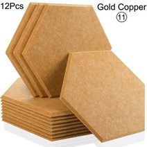 방음벽 방음 스펀지 차음제 흡음제 녹음실 벽간소음 방음공사 작업실 방음판, Large Hexagon, 11--Gold Copper, 0.8cm Medium Density
