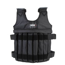 최대 20kg 조절 가능한 가중 훈련 운동 훈련 피트니스 자켓 체육관 운동 권투 양복 피트니스 장비, 협력사, 검은색