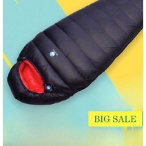 CAMPA 오리털침낭 낚시용 등산 미군 이불, 600g 외부 파란색 내부 검정색 M 사이즈