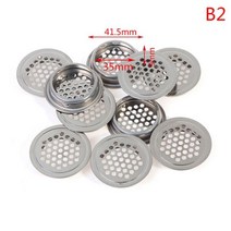환기 배기 덕트 댐퍼 무소음 라운드 캐비닛 공기 직경 19mm-53mm 스틸 루버 메쉬 홀 플러그 장식 커버 옷장 그릴 시스템 10 개, B2