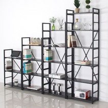 베스트렉 세로니 6단 책장, 블랙 + 오크(D40206)