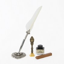 깃털 만년필 세트 화이트 클래식만년필 레트로만년필