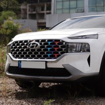 JS automotive 더뉴싼타페 그릴커버 M스타일 데칼필름 셀프랩핑 튜닝 삼색 시트지 외관 셀프 드레스업 용품, G.타입_퍼포먼스(조수석)