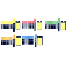 동아 제트스틱2 타원형 12p + 투코비 스티키 메모패드 세트, 노랑(제트스틱) 노락(프스트인), 5세트