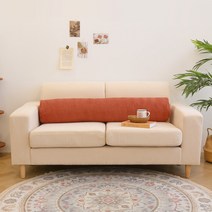 라곰코듀로이 원형 안고자는 긴베개 롱쿠션 바디필로우 솜포함 110x20, 브릭오렌지