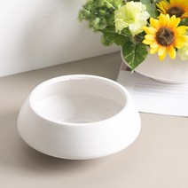 유기 수반 21x9cm 조화 꽃꽂이 인테리어 장식 소품 화분 화병 받침대 꽃 심플 소품샵 선반 방꾸미기 미니, 화이트