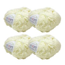 [앵콜스] 소프트베베(4볼세트) 뜨개실 털실 수면사 아기실 블랭킷, 03 파스텔레몬