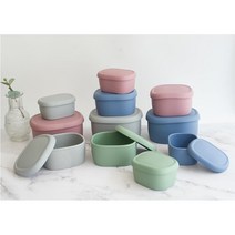 중탕용기 도시락용 실리콘 밀폐용기 전자렌지사용 밥냉동용 이유식보관 오븐용, (600ml - 블루)