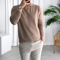 룩플레인 부드럽고 세련된 캐시 오픈 카라 니트 15color