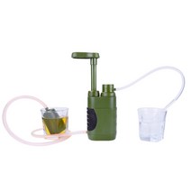 휴대용 이동식 미니 고속 정수기 야외 캠핑 여과기 필터 물병 보틀 수돗물필터 식수대 42, 아미그린