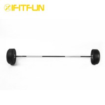 아이핏펀 고무 고정식 바벨 직선바, 10kg, 1개